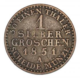 Picture 2 for: 1 silver groschen 1851 Frederick William IV Germany Prussia Berlin A