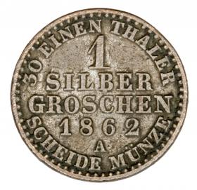 Picture 2 for: 1 silver groschen 1862 Wilhelm I Hohenzollern Germany Prussia Berlin A