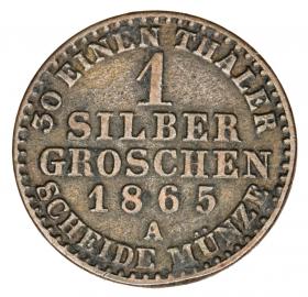 Picture 2 for: 1 silver groschen 1865 Wilhelm I Hohenzollern Germany Prussia Berlin A