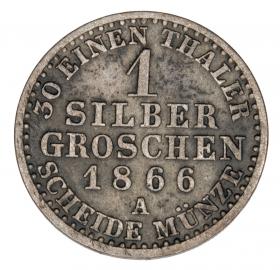 Picture 2 for: 1 silver groschen 1866 Wilhelm I Hohenzollern Germany Prussia Berlin A