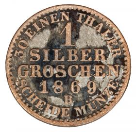 Picture 2 for: 1 silver groschen 1869 Wilhelm I Hohenzollern Germany Prussia Hanover B