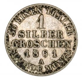 Picture 2 for: 1 silver groschen 1861 William I Prussia Berlin A