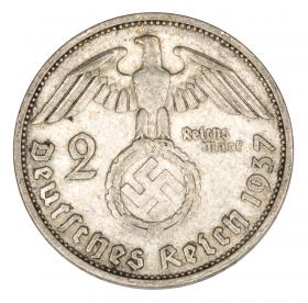 Picture 2 for: 2 mark 1937 Paul von Hindenburg / Prussian eagleGermany Stuttgart F