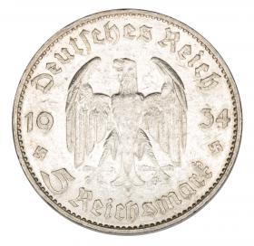 Picture 2 for: 5 mark 1934 Paul von Hindenburg / Prussian eagleGermany Karlsruhe G