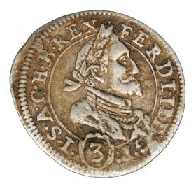 3 kreuzer 1630, Ferdynand II, Habsburg, Austria, Graz,