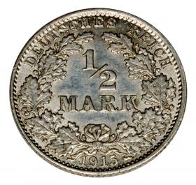 Picture for: 1/2 mark 1915 J Wilhelm II Germany Hamburg