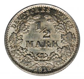Picture for: 1/2 mark 1916 A Wilhelm II Germany Berlin