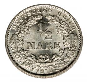Picture for: 1/2 mark 1916 E Wilhelm II Germany Muldenhutten