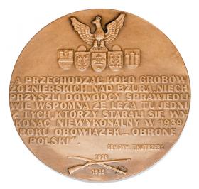 Medal Heroes of the fights on the Bzura river 1989 Polish People's Republic Warsaw