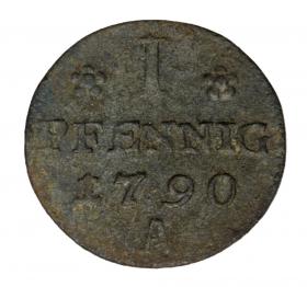 1 pfennig 1790 Frederick William II of Prussia Prussia Berlin