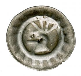 Picture for: Brakteat plume helmet with four feathers Frederick II Germany Brandenburg Frankfurt