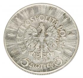 Picture 2 for: 5 złotych 1934 Jozef Pilsudski Second Polish Republic Warsaw