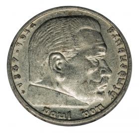 Picture for: 5 mark 1935 D Paul von Hindenburg / prussian eagle Munich