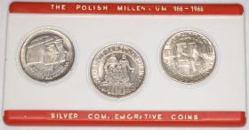 Set 1966  Polish People's Republic Set of 3 millennium coins Mieszko and Dąbrówka
