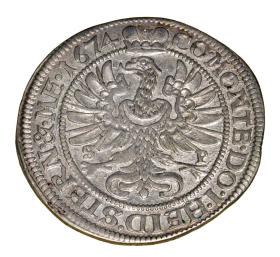 Picture 2 for: 6 kreuzer 1674 Silvius II Frederick Duchy of Olesnica